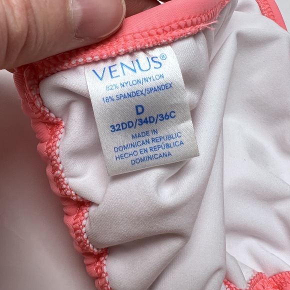 Venus Triangle String Bikini Top Coral Orange/Pink Size D **MATCHING BOTTOMS** - Picture 3 of 6